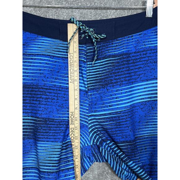Nike Board Shorts‎ Mens Size 36 Blue Striped Pocket Stretch - Picture 9 of 10